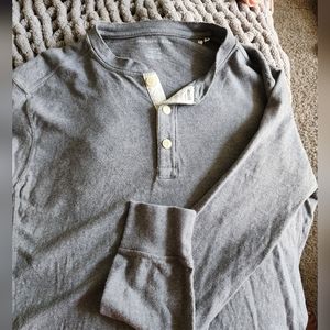 American Eagle 1/4 button LS shirt sz MTall